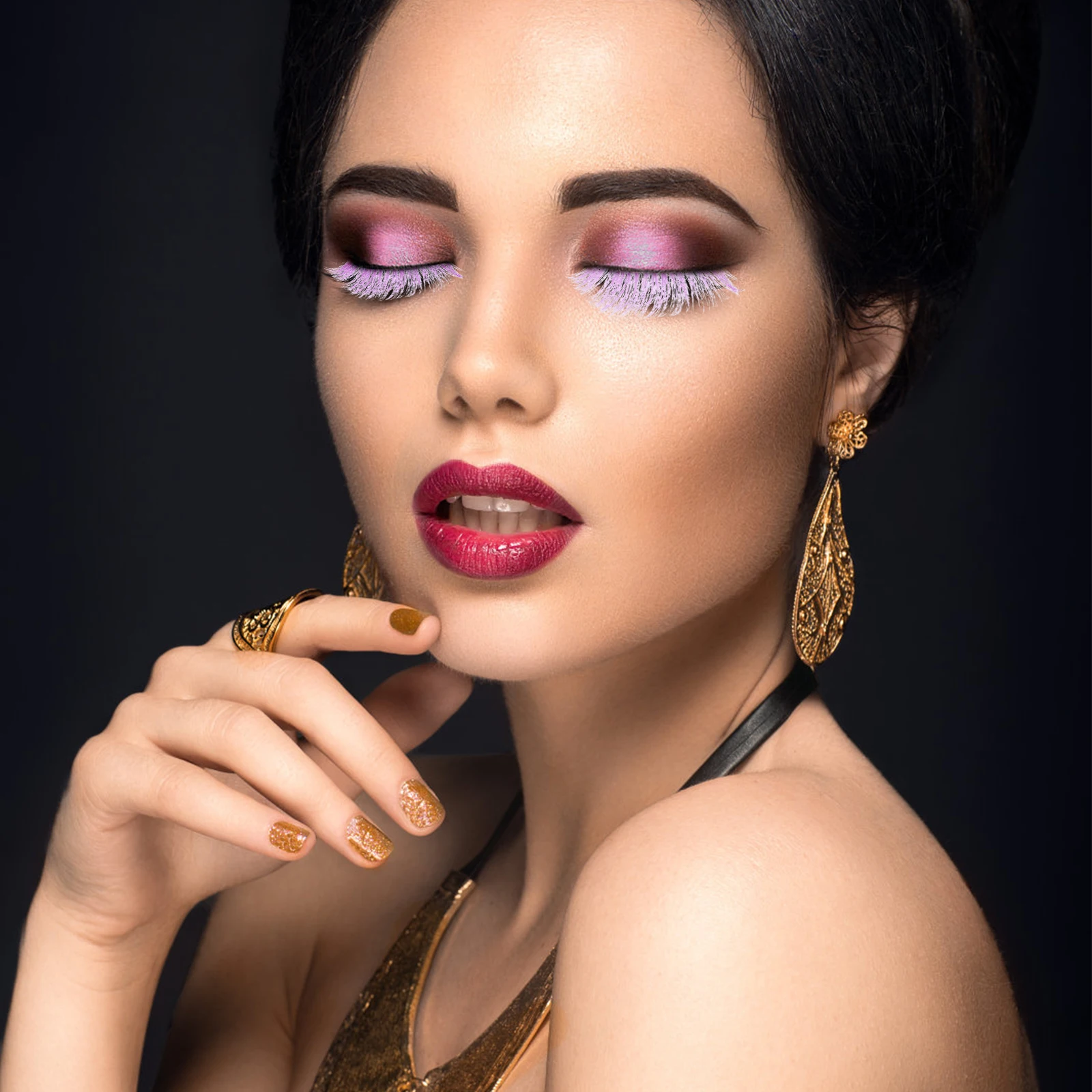 5 คู่สีขนตาปลอม Dramatic Volume Clusters มาสคาร่าปลอมแถบหรูหรา Party Natural Lashes