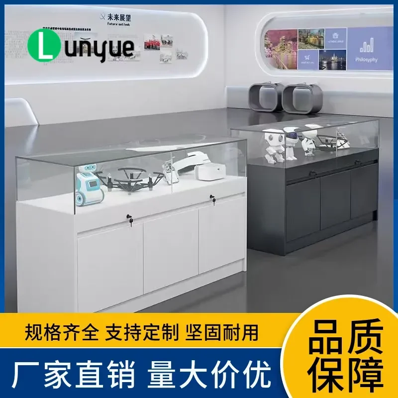 Glass Display Cabinet for Jewelry Mobile Phone Glasses Museum Exhibition Showcase Desktop Counter Wenwan Booth Storage