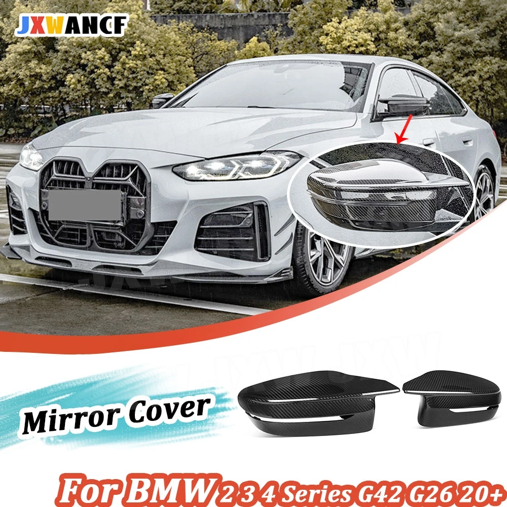 

JXWANCF боковое зеркало заднего вида из углеродного волокна, накладка на зеркало автомобиля для BMW 2, 3, 4 серии G42 G20 G22 G23 G26 2020+