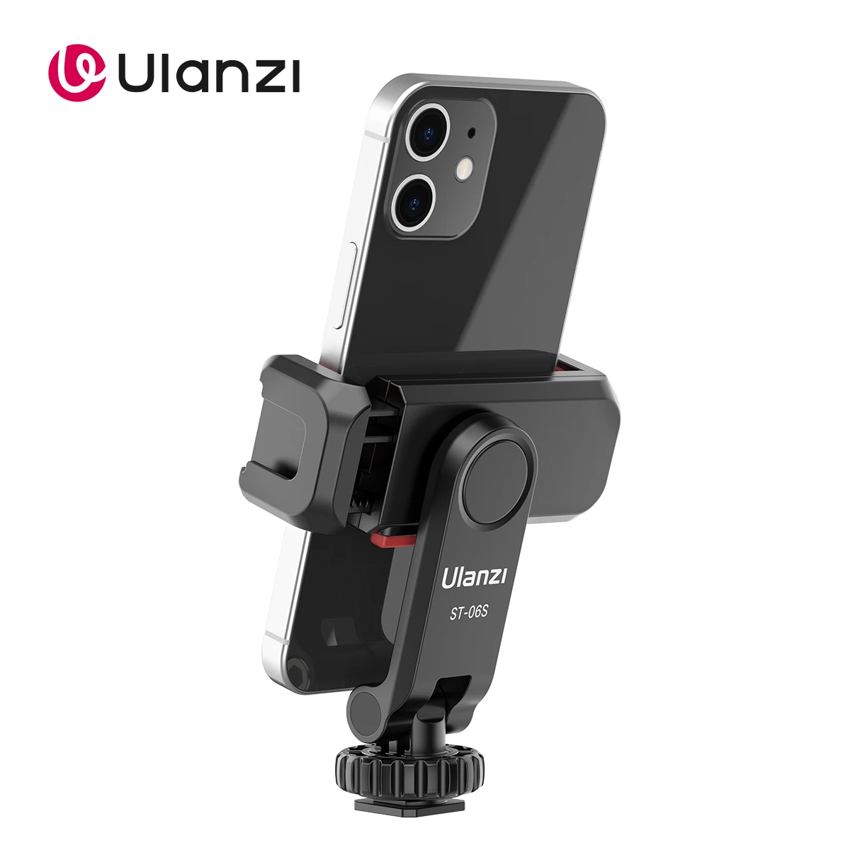 Ulanzi ST-06S Vertical Phone Mount Holder Tripod With Cold Shoe For Mic Light Phone Clip For iPhone 12 Vlog Holder Smartphone