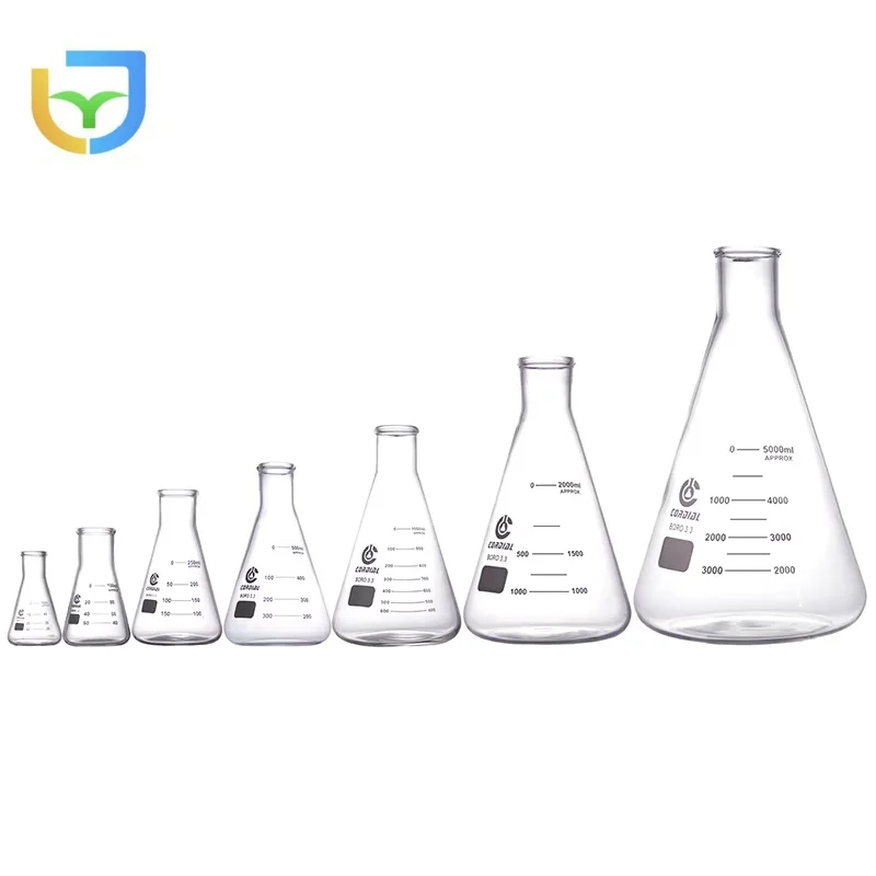 lab Erlenmeyer Flask Narrow Neck Experimental Bottle Conical Flask 10ml 25ml 100ml 250ml 500ml 1000ml 1235L