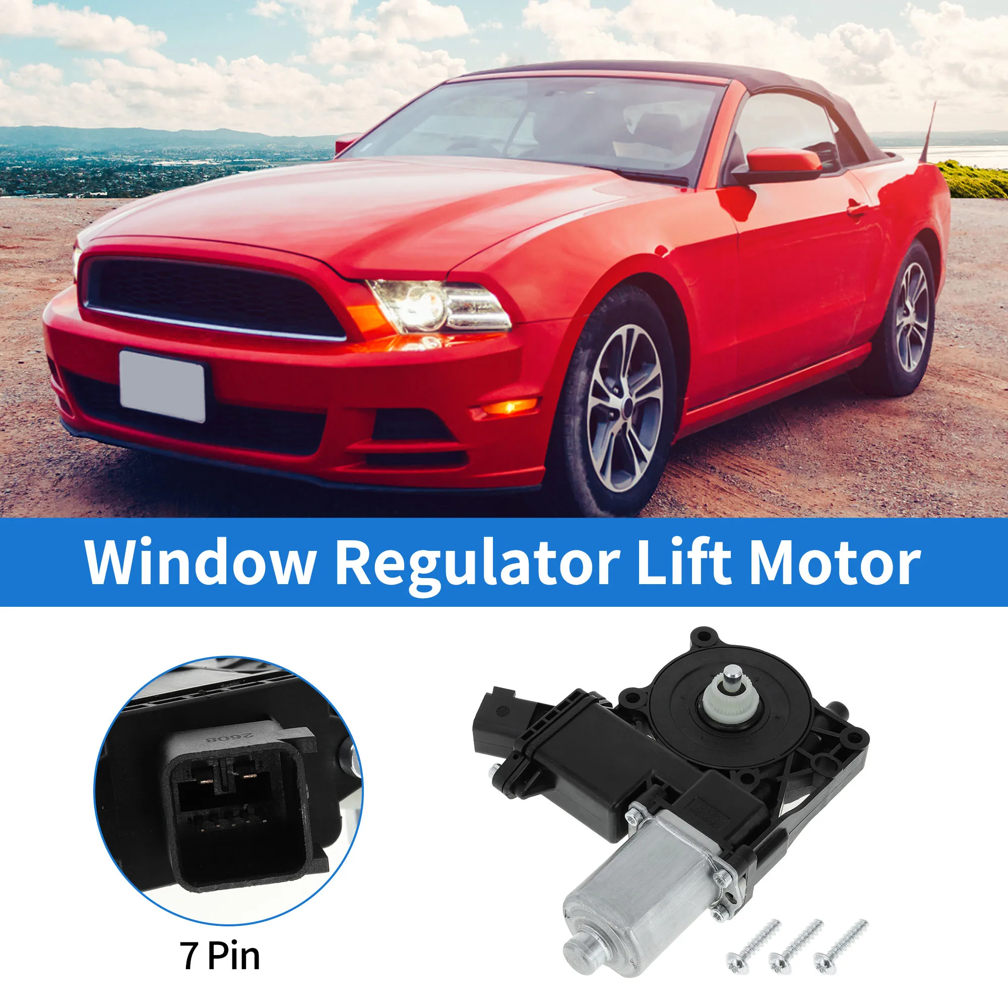 

UXCELL No.FR3Z7823395A Power Window Regulator Lift Motor for FORD for Mustang 2015-2020 7 Pin Car Window Glass Lift Motor