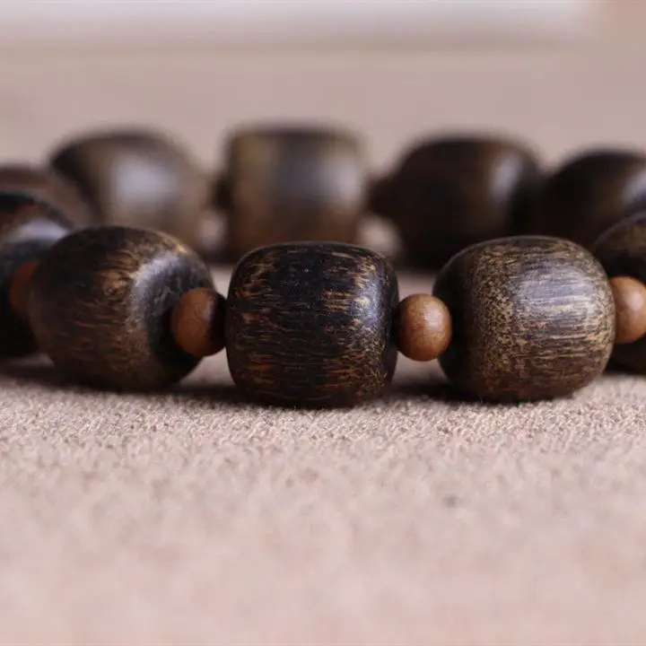Modern Cambodian Old Material Liquid Incense Wooden Beads Handmade Bracelet Premium Quality Sandalwood Perfume Oils view 5