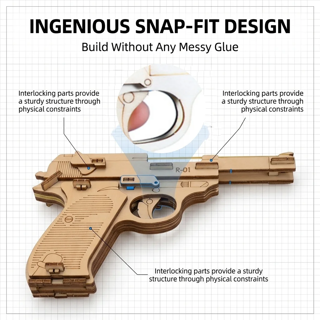 STEM DIY Rubber Band Gun Model Tech Production Invention Science Experiment Kit Puzzle Teaching Aids Material For  Students