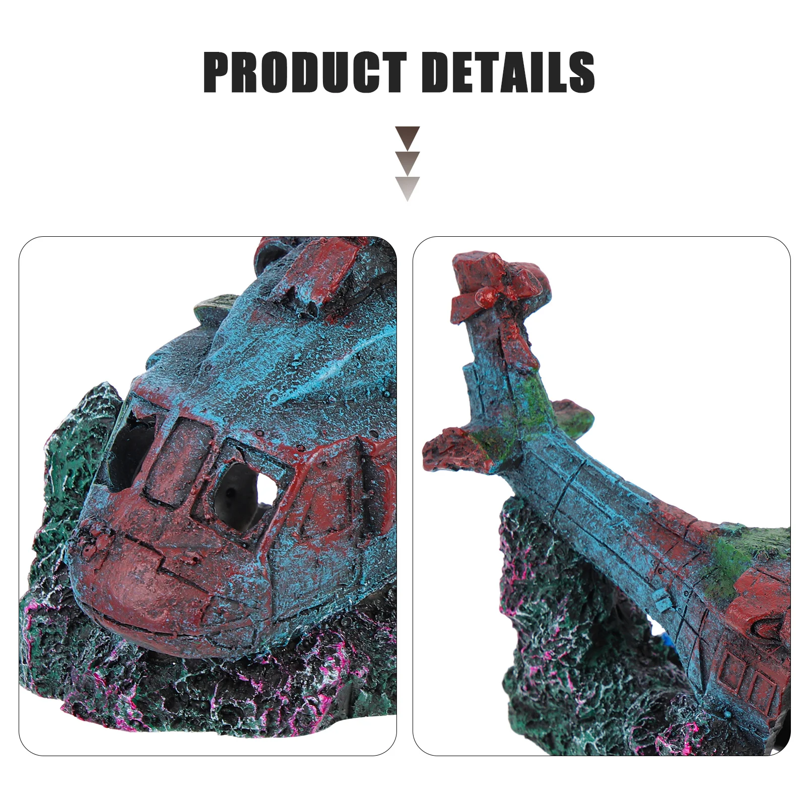 

Aquarium Fighter Wreckage Decor Resin Made Realistic Aircraft Ruins for Fish Tank Freshwater Saltwater Environment Friendly Tank