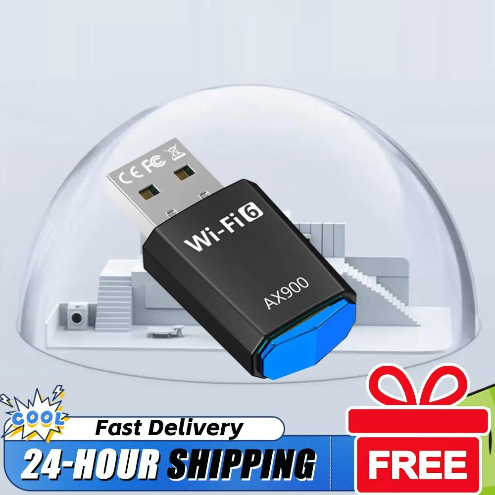 

AX900 WiFi6 Smart Network Card 900Mbps Driver-Free Wireless Network Card 2.4G&5GHz USB WiFi Dongle for Laptop Windows 7 10 11
