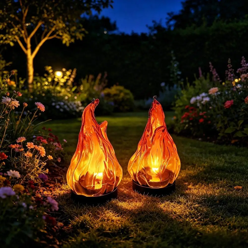 Solar Flame Lamp,Type-C Fast Charging Waterproof Hanging Lamp Outdoor Courtyard Lamp for Garden Patio Camping Decor