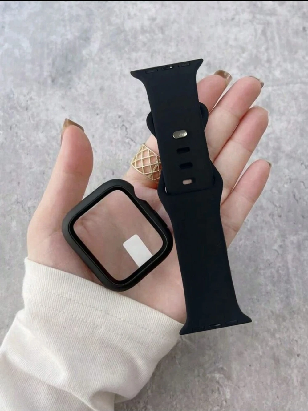 

2in 1 Silicone protective shell case band For Apple Watch cover strap Series 10/9/8/7/6/5/4/3 38mm 40mm 41mm 42mm 44mm 45mm 46mm