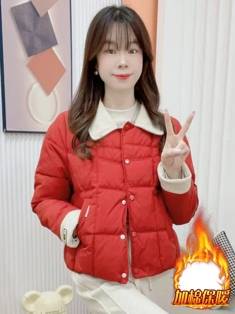 여성용 안감이 있는 티엔드 다운 코튼 재킷 겨울 신상품 소형 사이즈 패셔너블 따뜻한 독특한 작은 코튼 코트 아웃...
