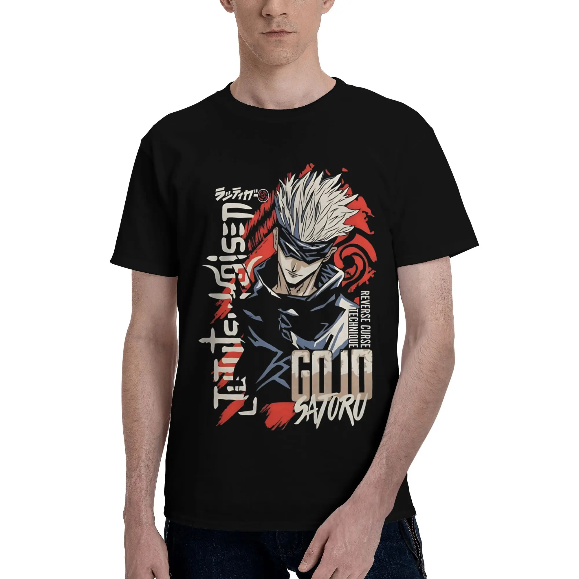 The Strongest Gojo  Funny 100% Cotton T-Shirt Bandai Jujutsu Kaisen Tops Tees For Men