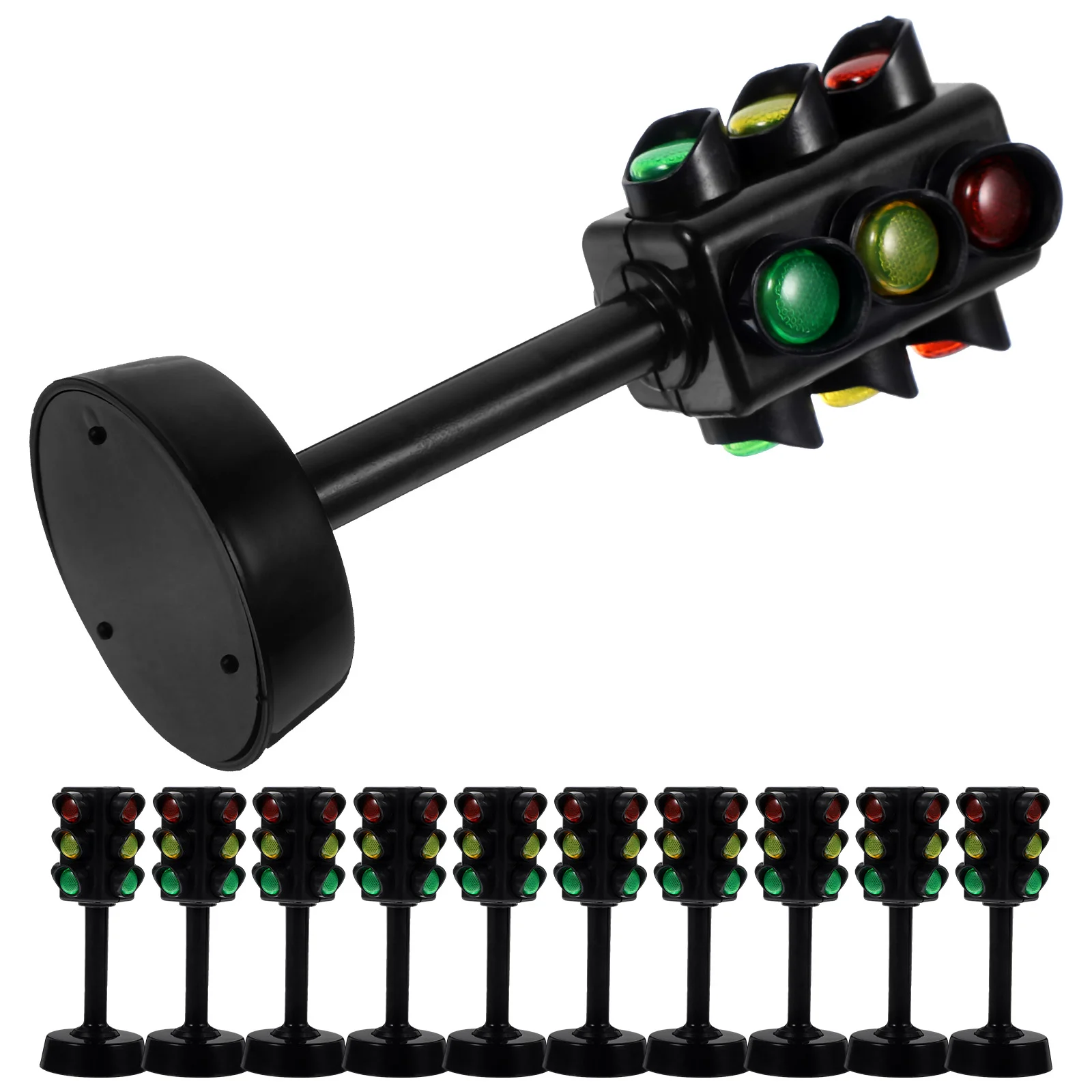 12 Pcs Traffic Light Model Children’s Kids Education Pretend Play Crosswalk Signal Puzzle Educational Signs Abs Models