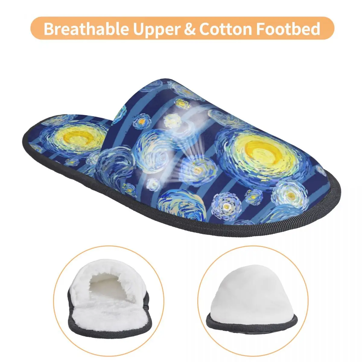 Custom Van Gogh The Starry Night Guest Slippers for Hotel Women House Slipper