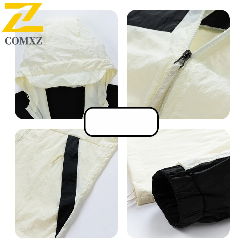 Sunscreen Jacket Men's Fashion Loose Breathable UV-resistant Hooded Coat 2025 Summer New Unisex Sports Thin Skin Windbreaker