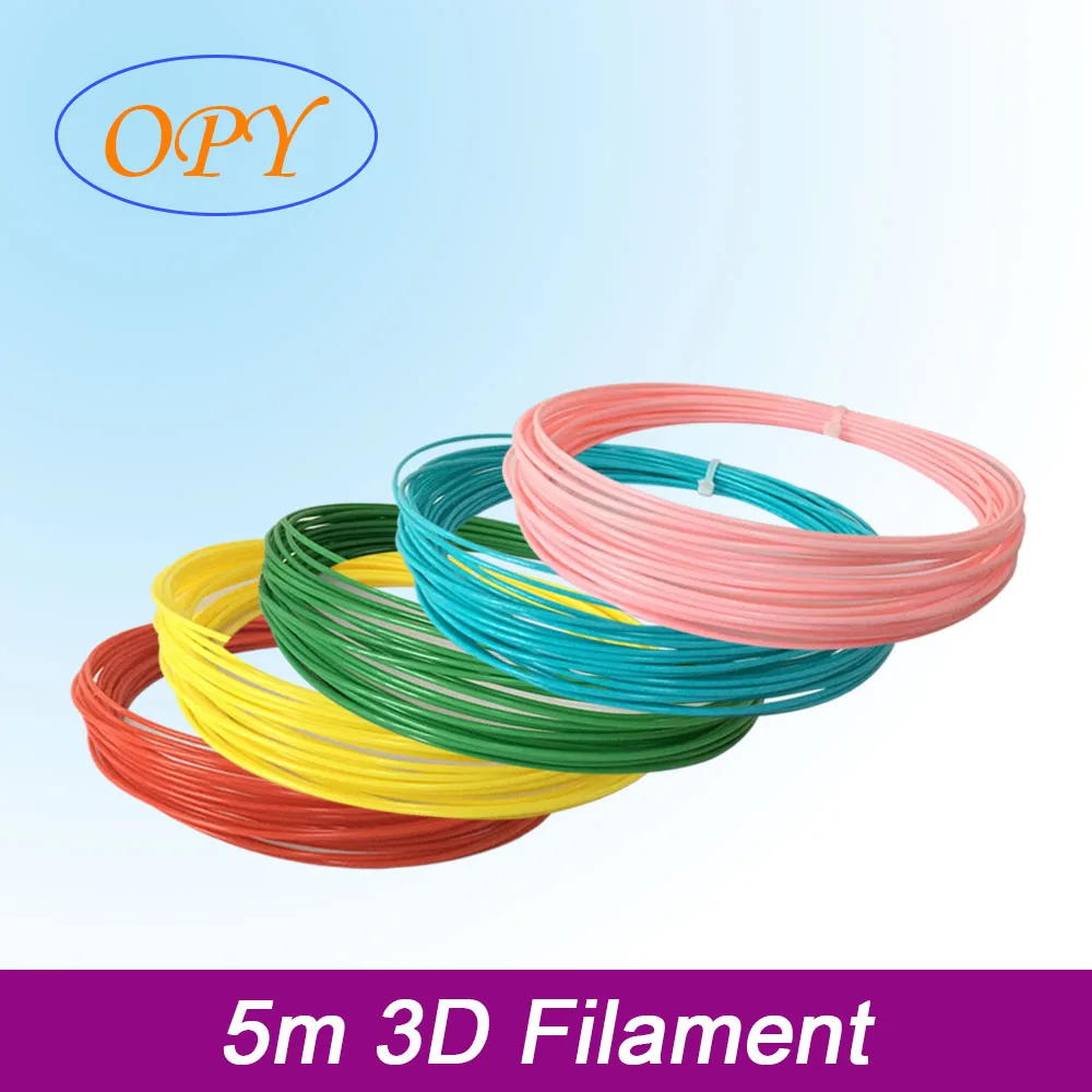 3D Pen Filament 5M PLA Filament 1.75 for 3D Printer Refill Plastic Marble Silk Wood Color Change Glow Matte White Black for Kids