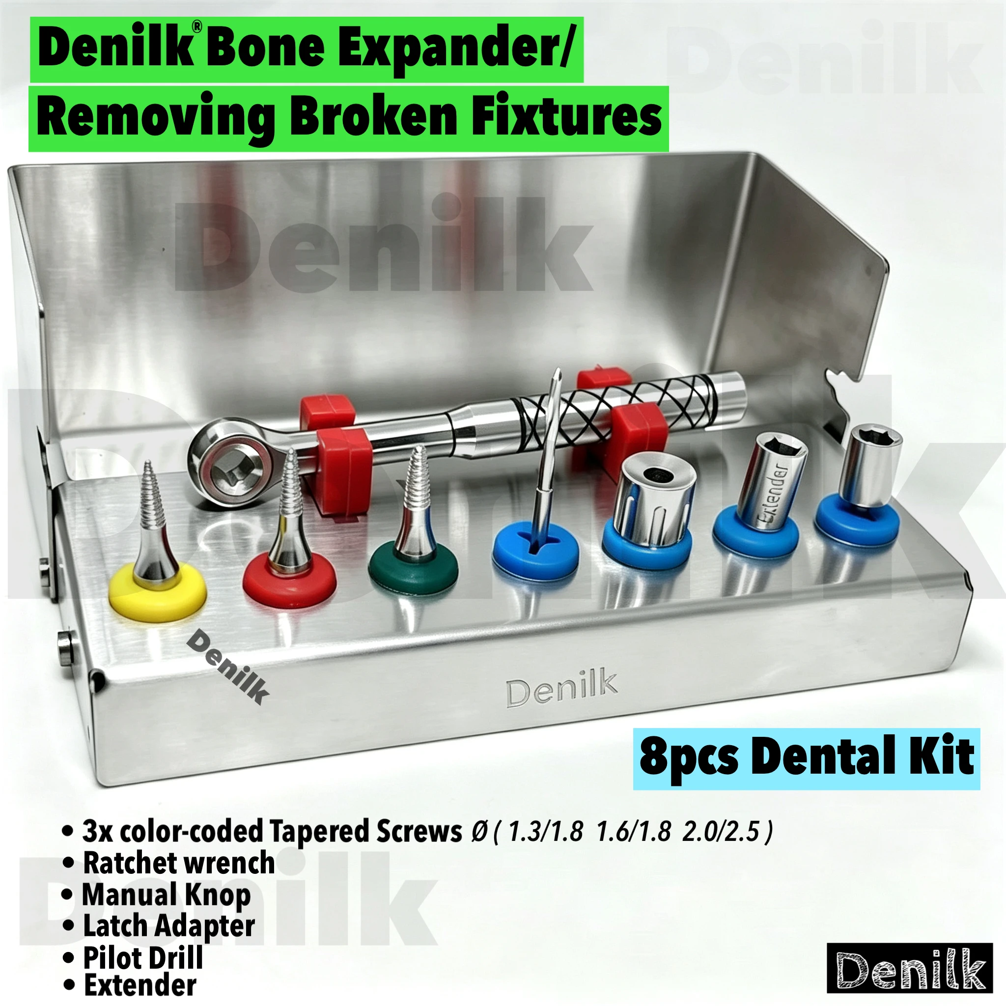 

Dental Implant Removal Kit Screw Driver Torque Wrench Ratchet Bone Expander Sos Set Remove Broken Fixture Repair Tools Kit