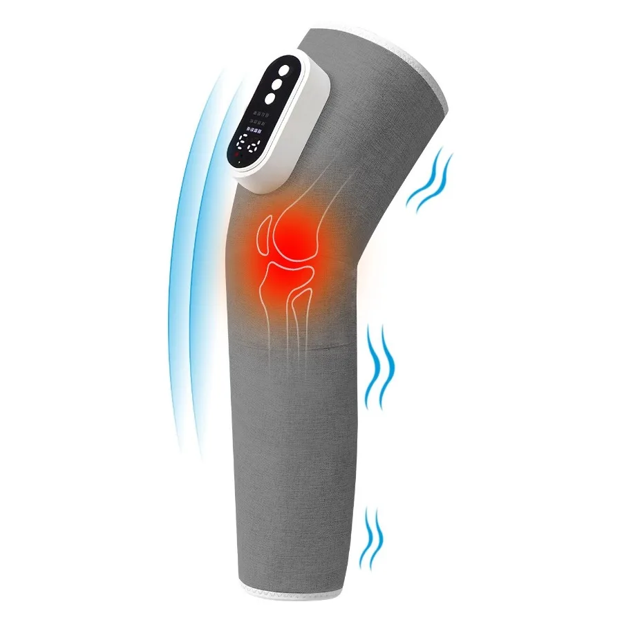 

Cordless Leg Massager Air Compression Massager with Heat Thigh Knee Calf Massager with 3 Modes Adjustable Wrap for Pain Relief