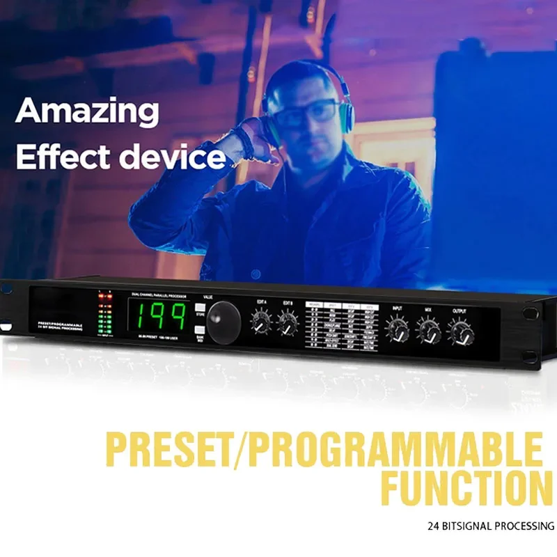 

Professional Digital Reverb Karaoke Stage Performance DSP Processor Audio Processor Equalizer Vocal Microphone