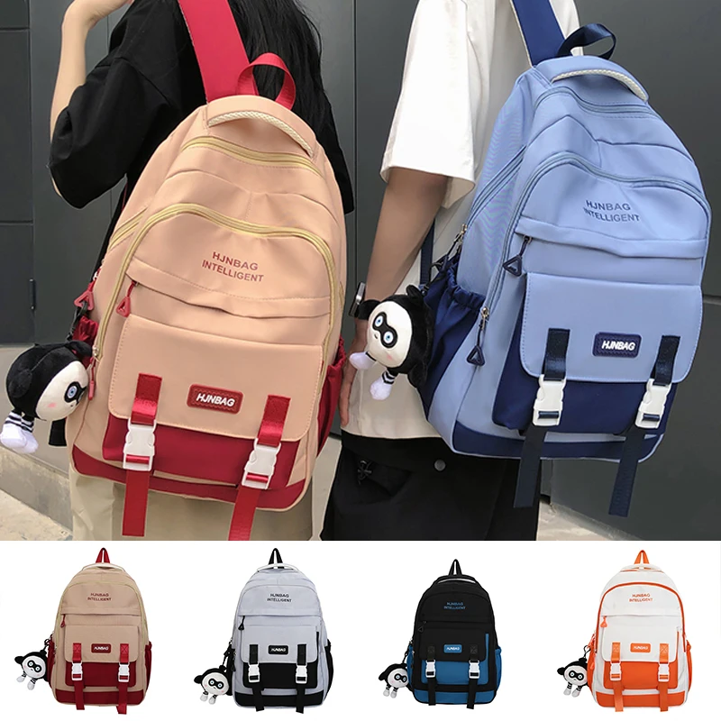 Unisex Men Women Ladies Newly Fashion Nylon Laptop Student Book Bag College Backpack Boys Girls School Bags Female Travel Trendy