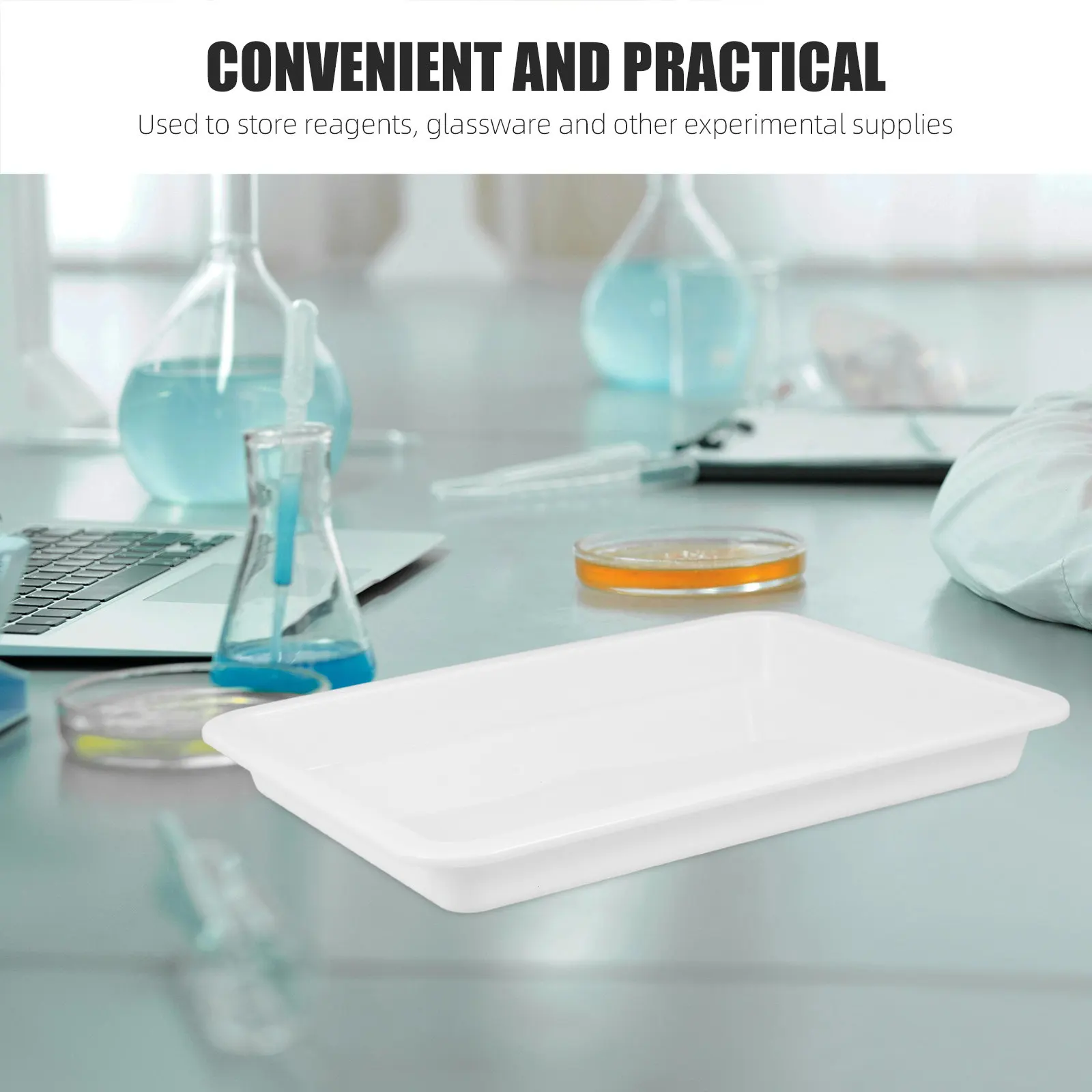 Laboratory Tray 2.5cm Deep Chemical Reagent Tray Multi-Functional Storage Organizer for Experiment Supplies Acid Alkali