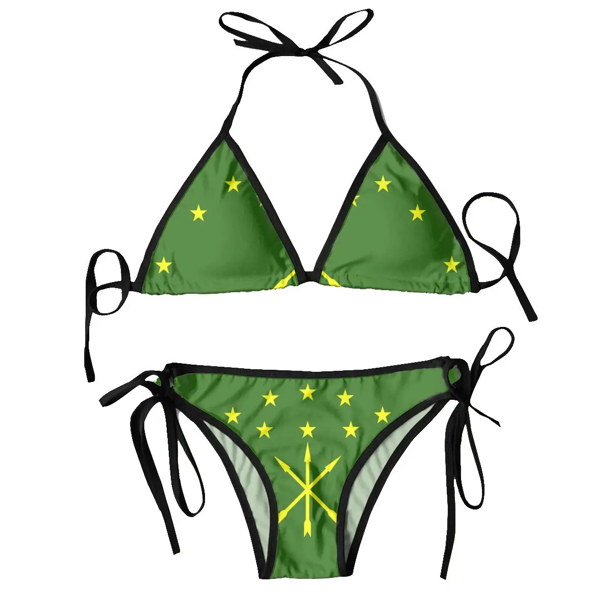 

2024 Swimsuit Adygea Flag Mujer Women Swimwear Summer Beachwear Bathing Bikinis Sets