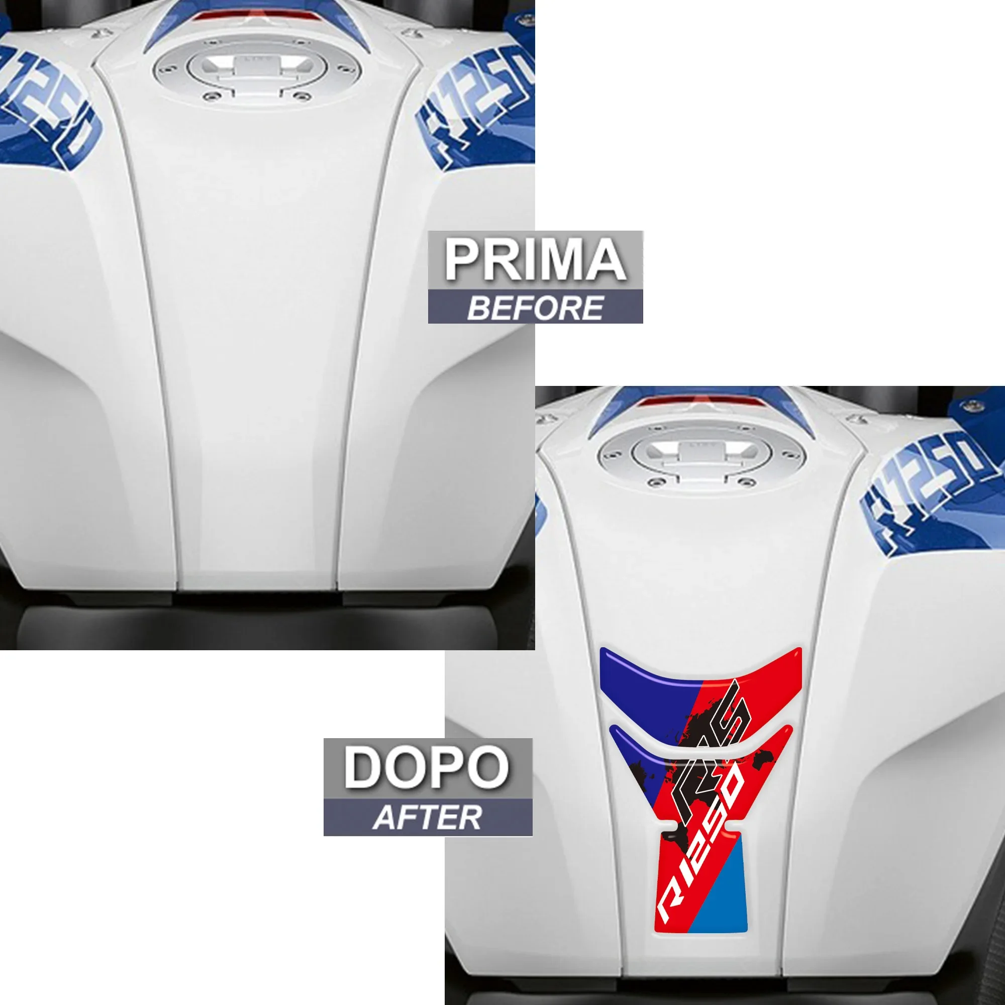 New Motorcycle 3D Gel Resin Sticker Decal Tank Pad Protector Compatible with R1250RS