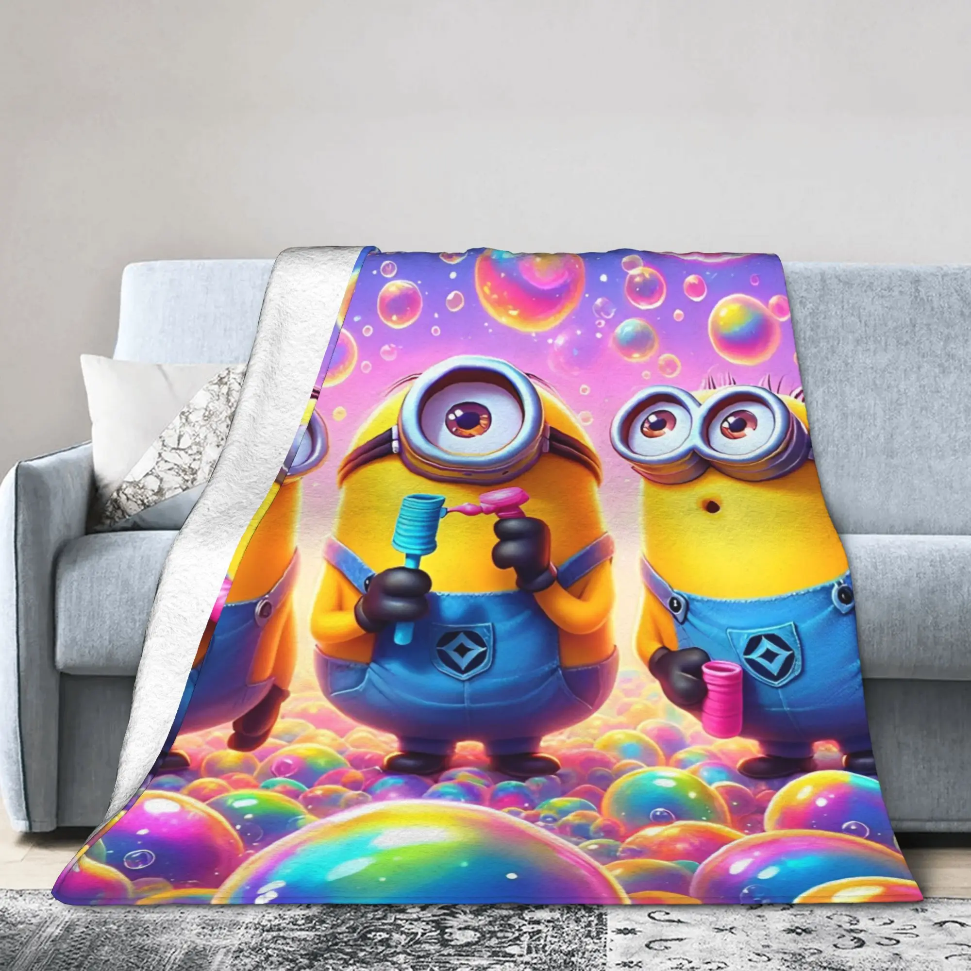 بطانية كيفن ديف من الفلانيل كارتونية خفيفة الوزن لسجادة سرير الأريكة المنزلية