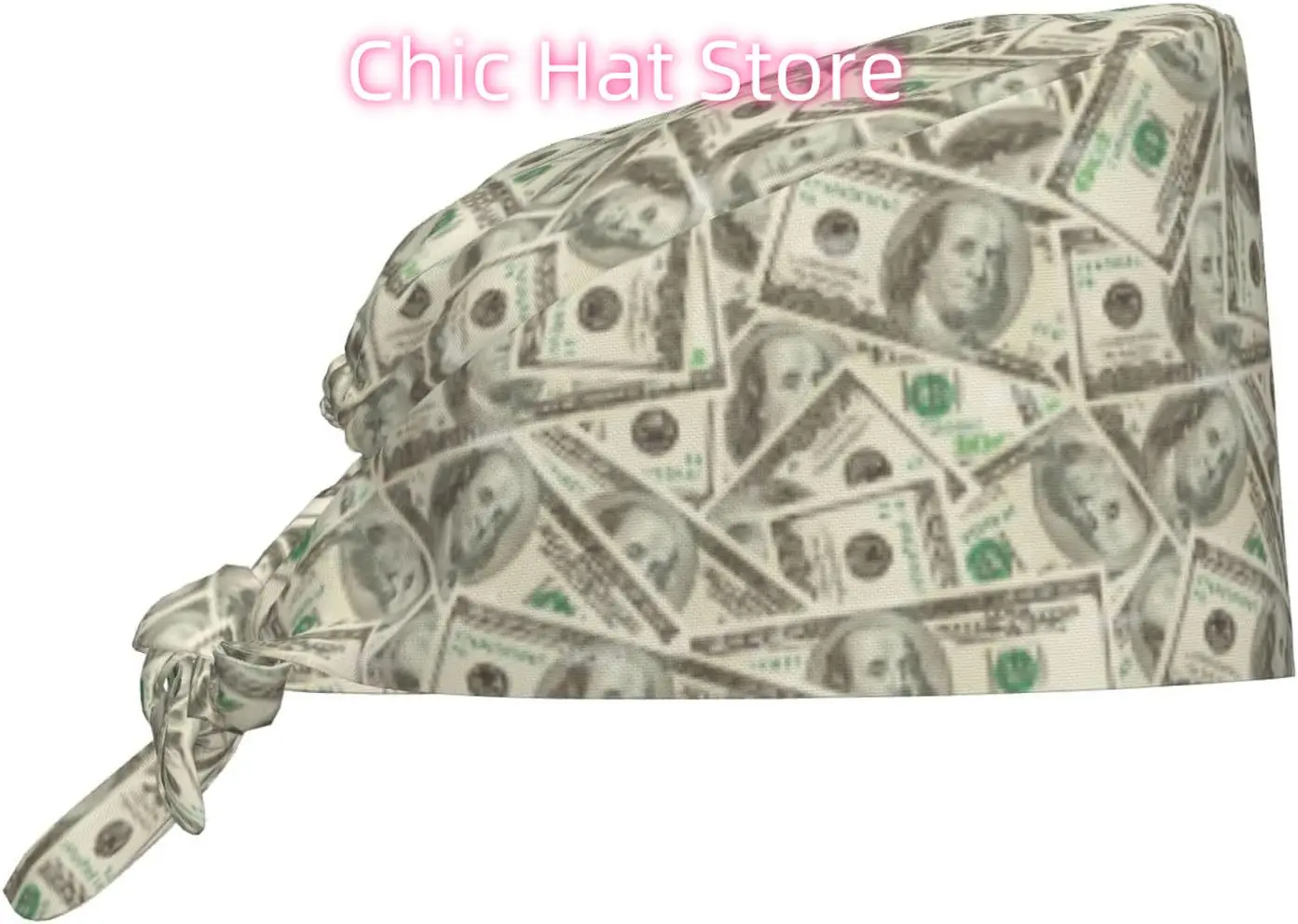 Us Dollar Money Working Cap Scrub Cap with Sweatband Adjustable Unisex Tie Back Hat Nursing Doctor Surgeon Cap for Women Men
