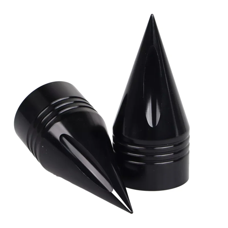 A21F-Front Axle Nut Covers Caps Black For  Dyna Electra Road King Glide