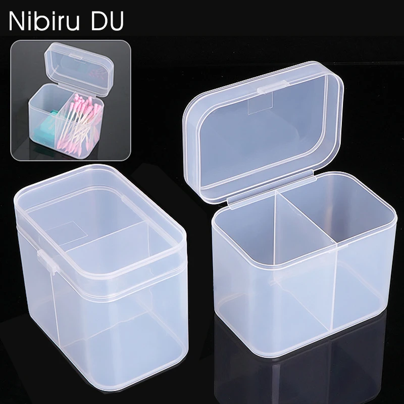 Nail Art Storage Box Plastic Transparent Organizer for Nail Art Remover Towel Cotton Pads Nail Cleaner Remover Pads Storage Tool