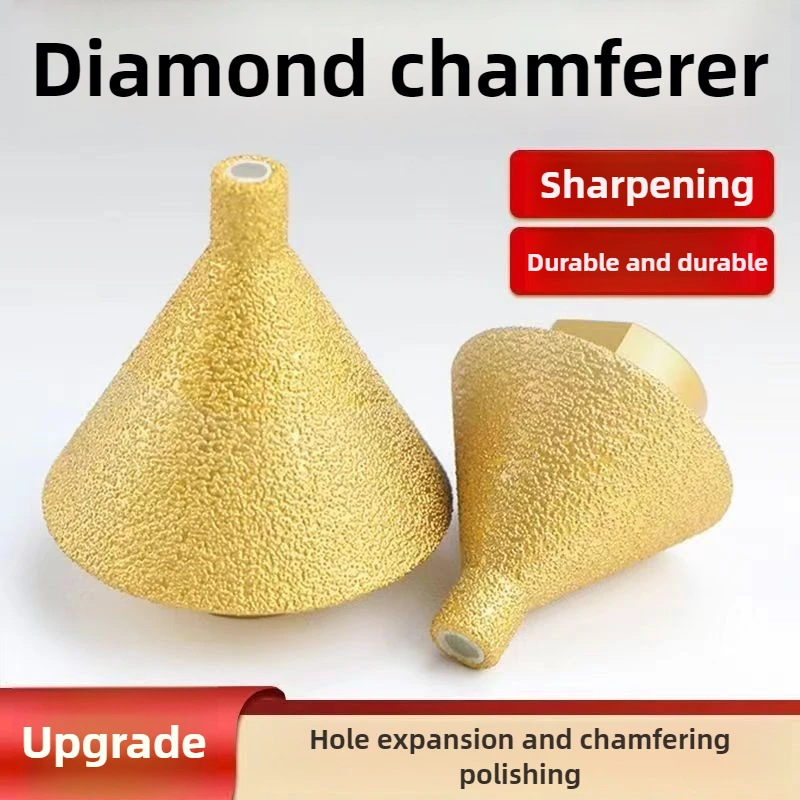 M10/M14 Thread Diamond Beveling Chamfer Bit 38/50mm Cone Punching Expanding Drill Bit Grinding Wheel Carve Polishing