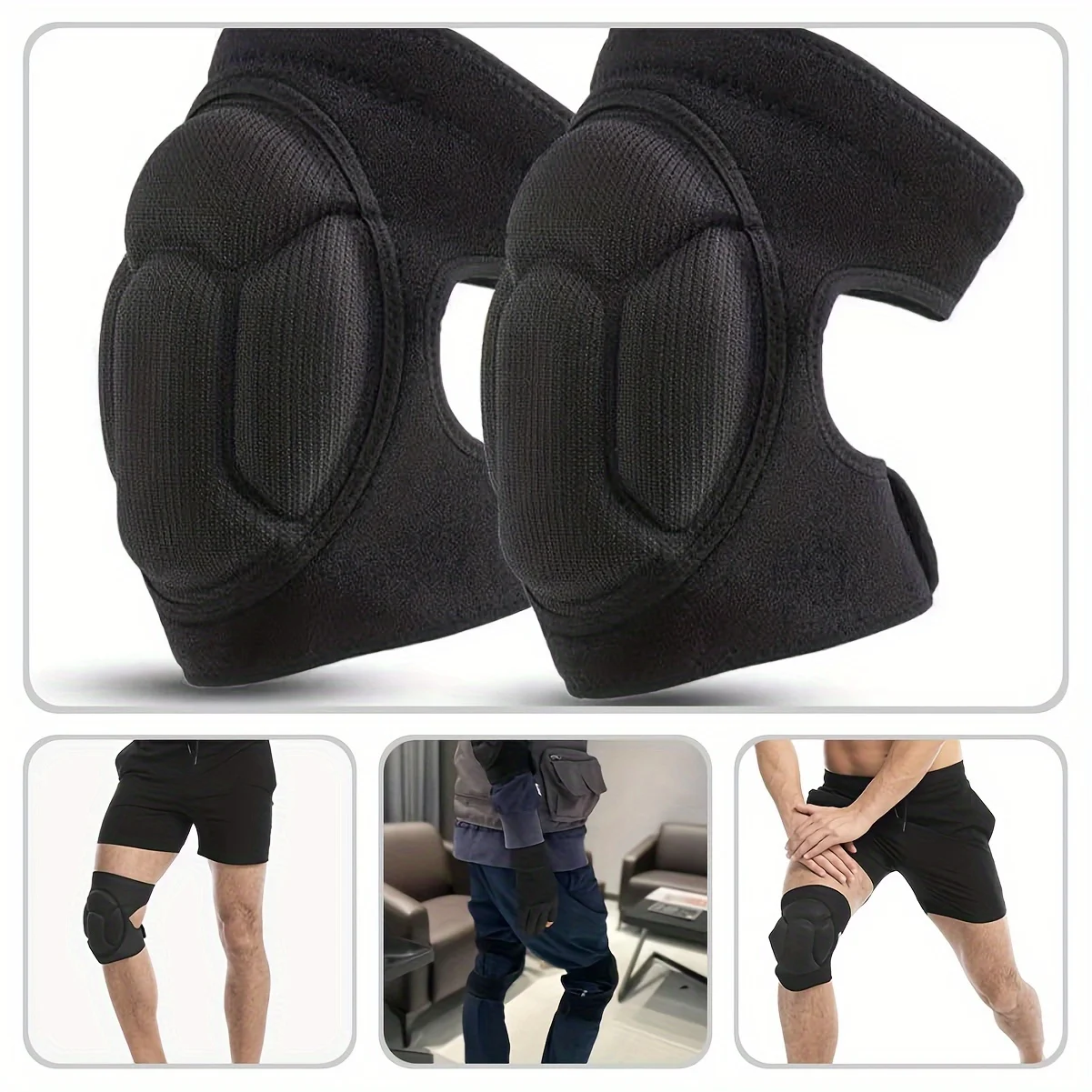 Turtle Shell Sponge Knee Pads Impact Reducing for Dance Skiing Motorcycle Cycling and Outdoor Sports