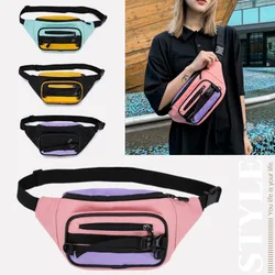 Women Crossbody Bag Fashion Waist Bag Sports Fanny Pack Leisure Canvas Messenger Bags Candy colored Zipper Hip Hop Shoulder Bag