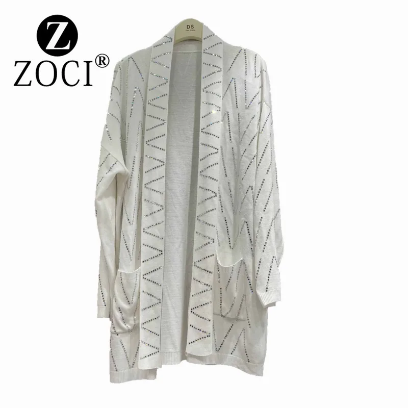 [ZOCI] Style Sweater Cardigan Women Autumn New Western-style Heavy Industry Hot Knitted Sweater, Loose Lace