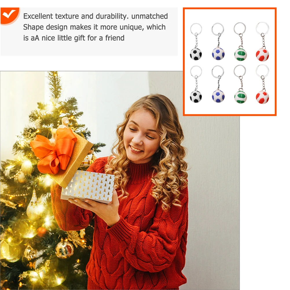 8 قطعة مفتاح كرة القدم محاكاة معلقة قلادة حقيبة الزخرفية سحر DIY كيرينغ اكسسوارات الموضة معلقة #1