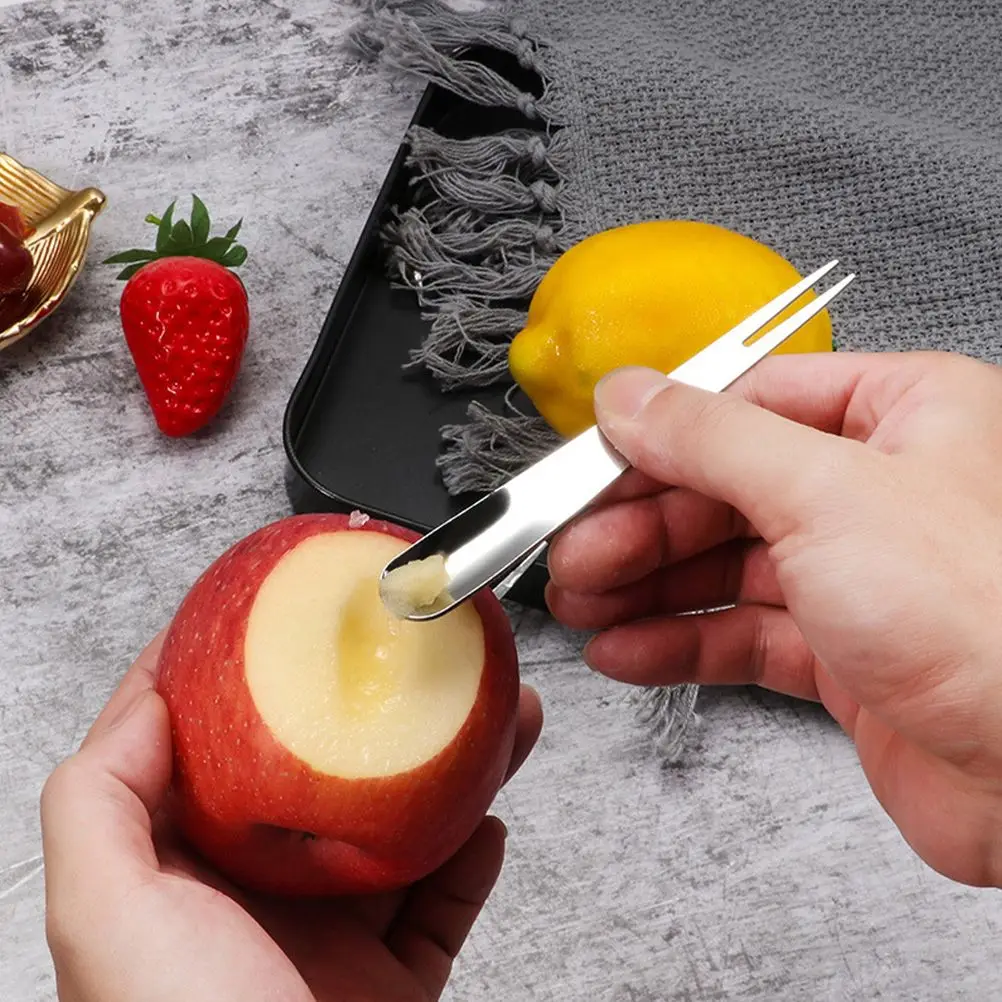 

24 Pcs Stainless Steel Fruit Fork Spoon Multi Purpose Dessert Cake Tableware Home Restaurant Kitchen Reusable