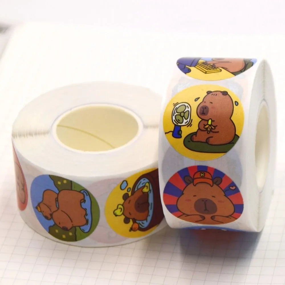 Cute Cartoon Capybara Sticker Hand Account Decoration Paper Luggage Decal Anime Sealing Sticker