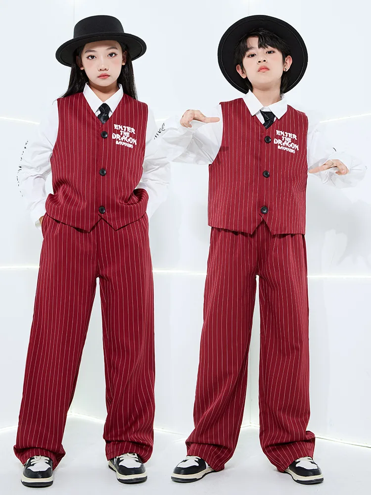 Fashion Teenagers Street Dancewear Sets Kids Ballroom Dance Competition Costume Children Jazz Clothing Stage Hip Hop Kpop Outfit