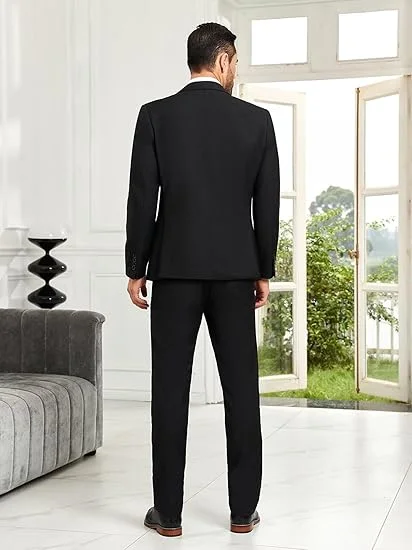 テスコ カスタム メンズ スーツ スリムフィット 3ピース ダブルブレスト スーツジャケット フォーマル タキシード セット カジュアル ウェディング グルーム スーツ