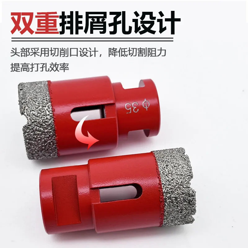 Set 8pcs 6mm-68mm M14 Brazed Diamond Hole Opener Ceramic Tile Stone Punching Angle Grinder Hole Reaming Drill
