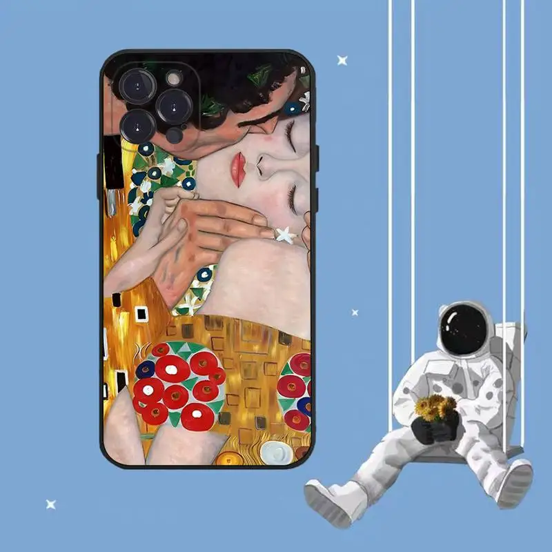 Kiss by Gustav Klimt  Phone Case For iPhone 13 Pro MAX 14 11 12 Mini X XS XR 6 7 8 Plus SE 2020 Soft TPU Cover