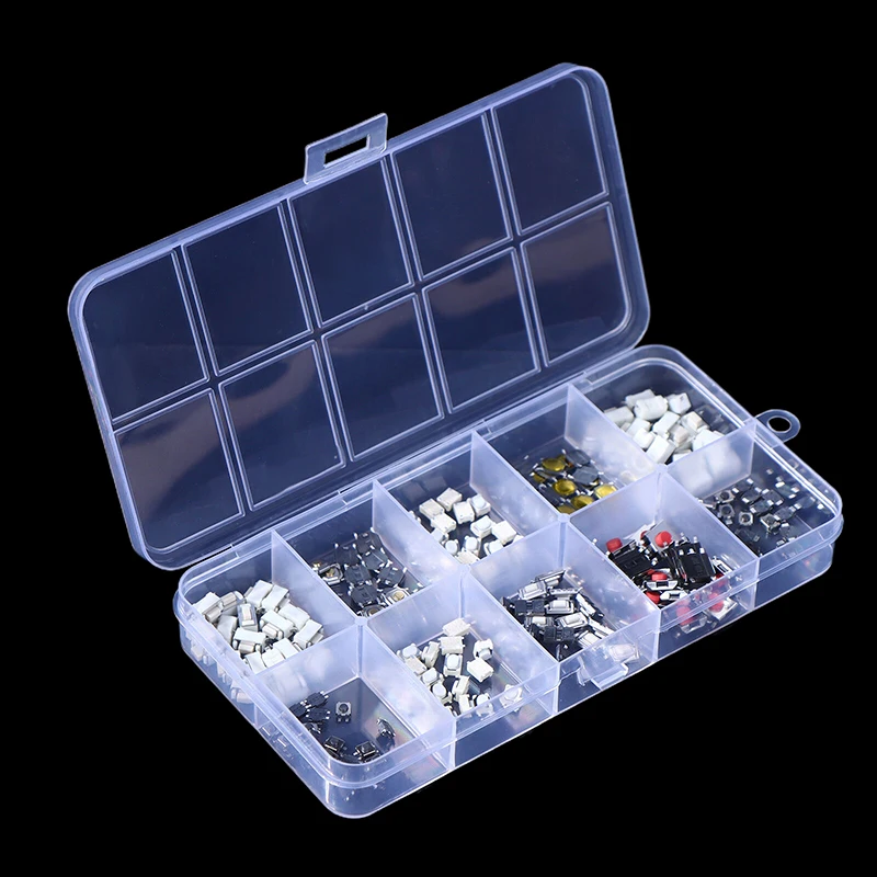 200pcs 10 Types Durable Car Remote Control Tablet Actile Push Button Switch Car Keys Button Touch Microswitch With Box