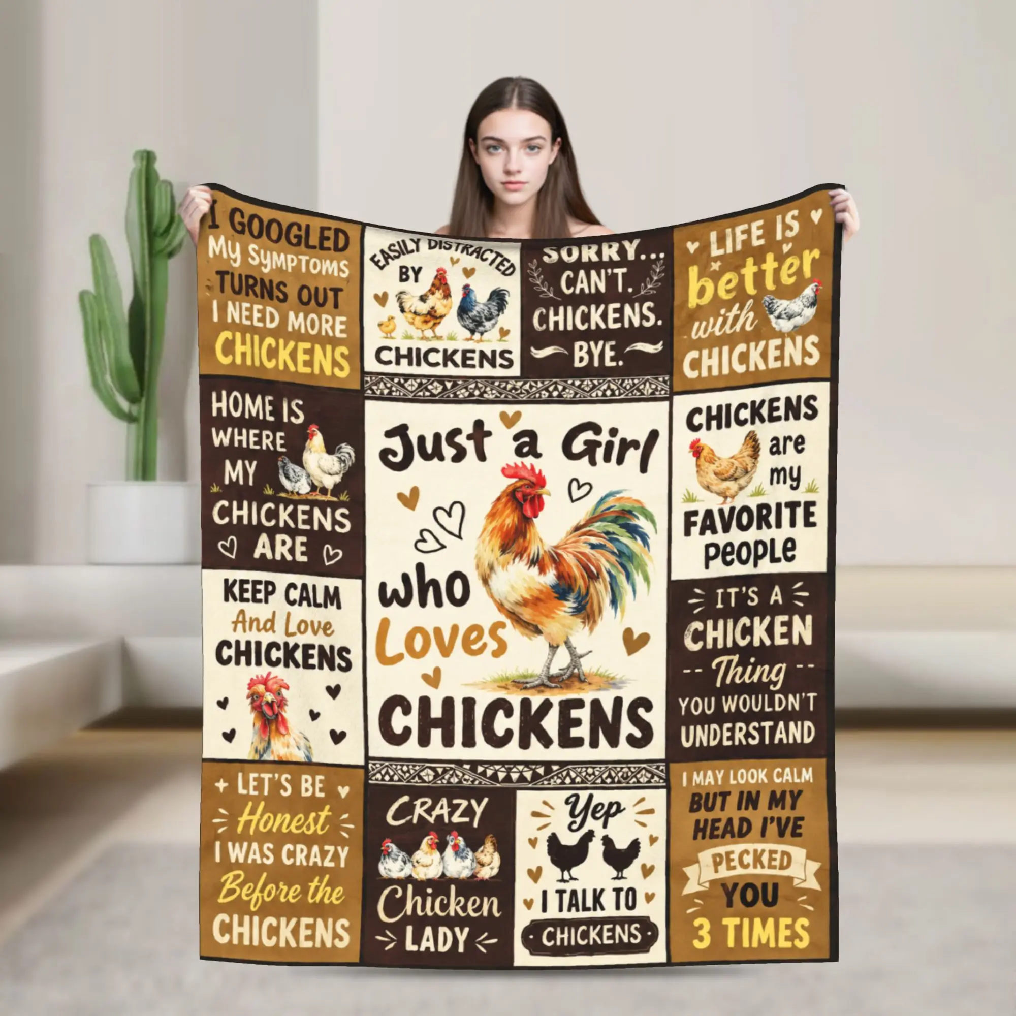 Soft Throw Blanket Travel Office Just A Girl Who Loves Chickens Blanket  Flannel Bedspread For Living Room Casual Sofa Bed Cover
