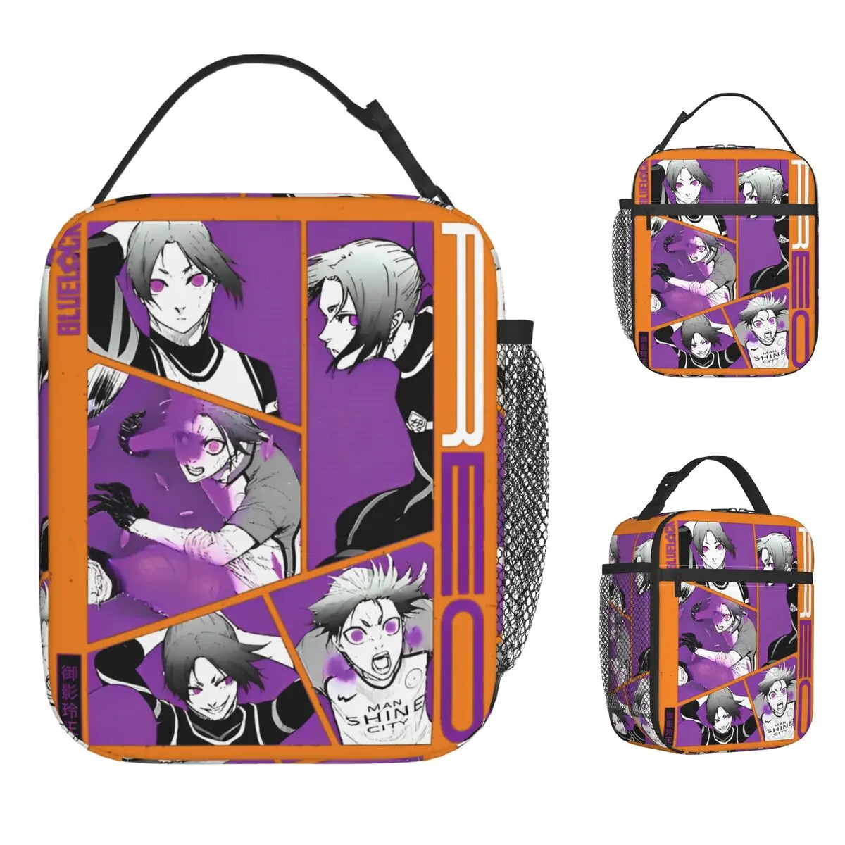 reo-mikage-azul-bloqueio-anime-almoco-saco-para-crianca-impressao-lancheira-diversao-escola-saco-termico-portatil-oxford-tote-sacos-de-comida