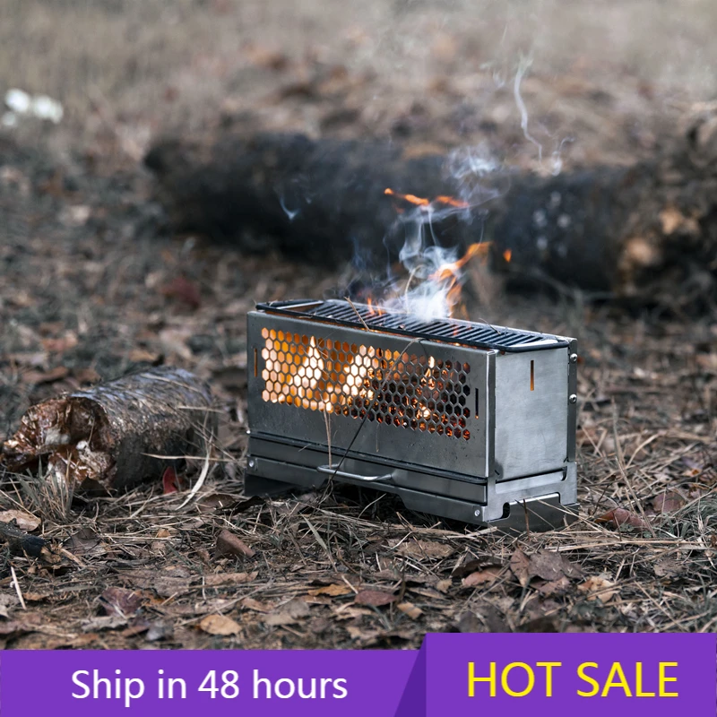 

POWER LEAP JWQ-037 Outdoor Portable Camping Firewood Grill Stove Foldable Stainless Steel Wood Burning Stove