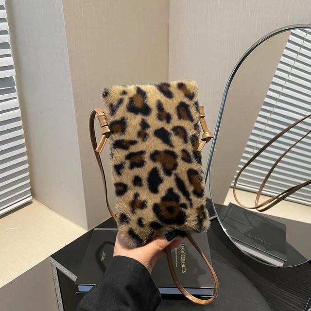 Moda damska Krowa Nadruk Mini Torby na ramię Kobiece Zimowe Pluszowe Torby Pod Pachami Leopard Zebra Wzór Puszyste Torby na ramię Małe Torebki