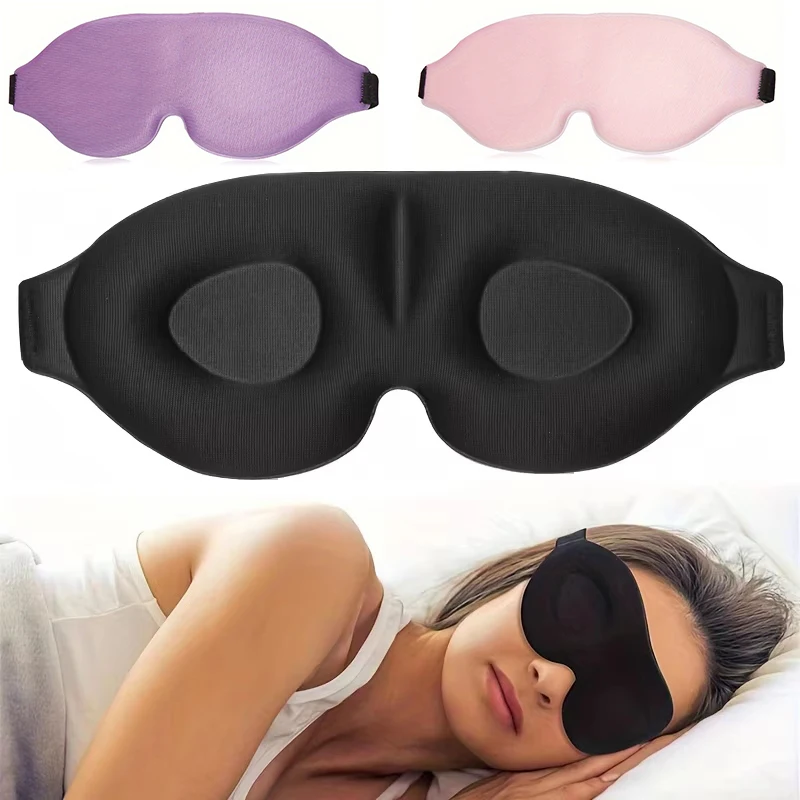 Masque pour les yeux pour dormir, bonnet profilé 3D, bandeau Concave moulé, masque de sommeil de nuit bloquant la lumière avec femmes et hommes avec bouchons d'oreilles