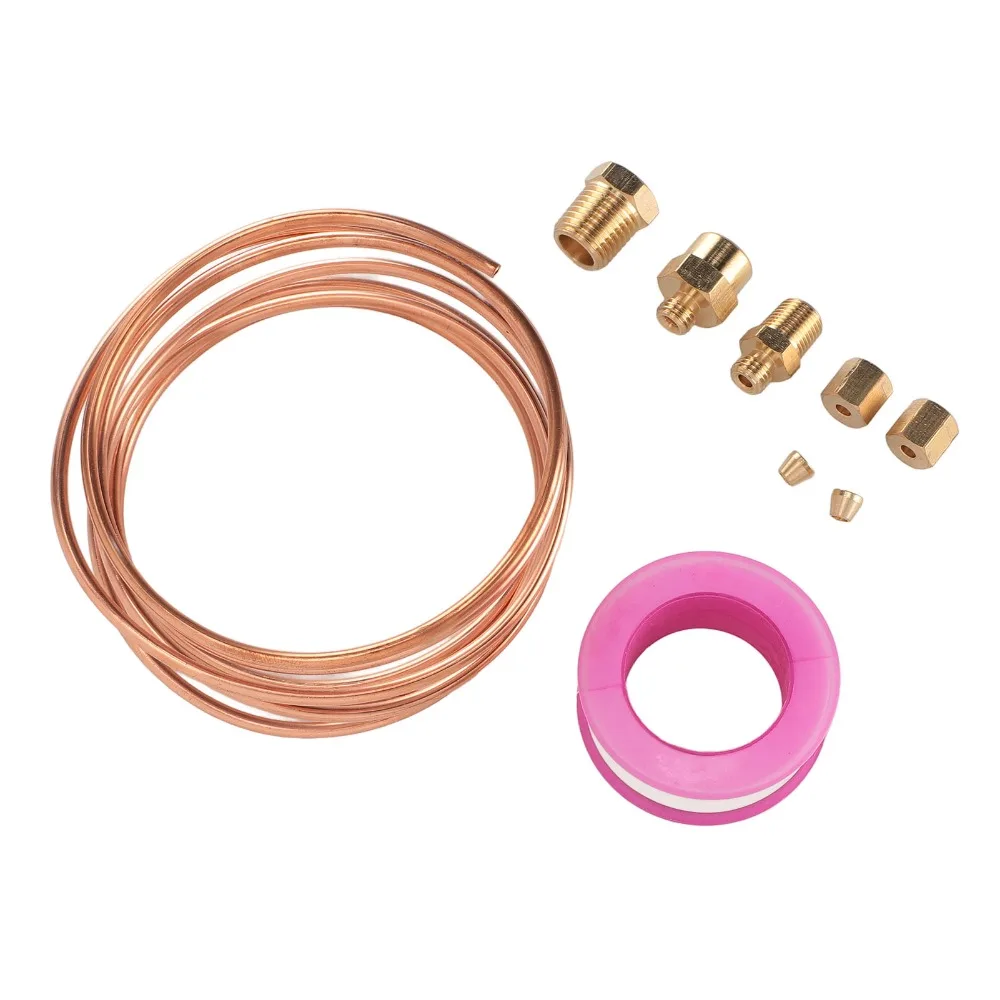 9Pcs Matched threaded brass parts Oil Pressure Gauge Tubing Durable metal material Brass Fittings