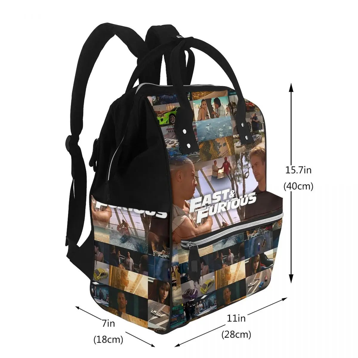 Fast And Furious Is History Of Legend - Paul Walker - Vin Diesel Student Backpack School Bag for Men Women Bookbag Shoulder Bags