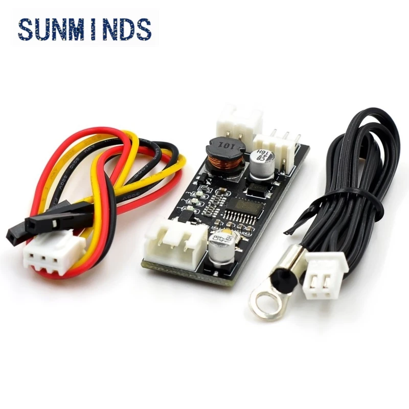 Single 12V 0.8A DC PWM 2-3 Wire Fan Temperature Control Speed Controller Chassis Computer Noise Reduction Module NTC B 50K 3950