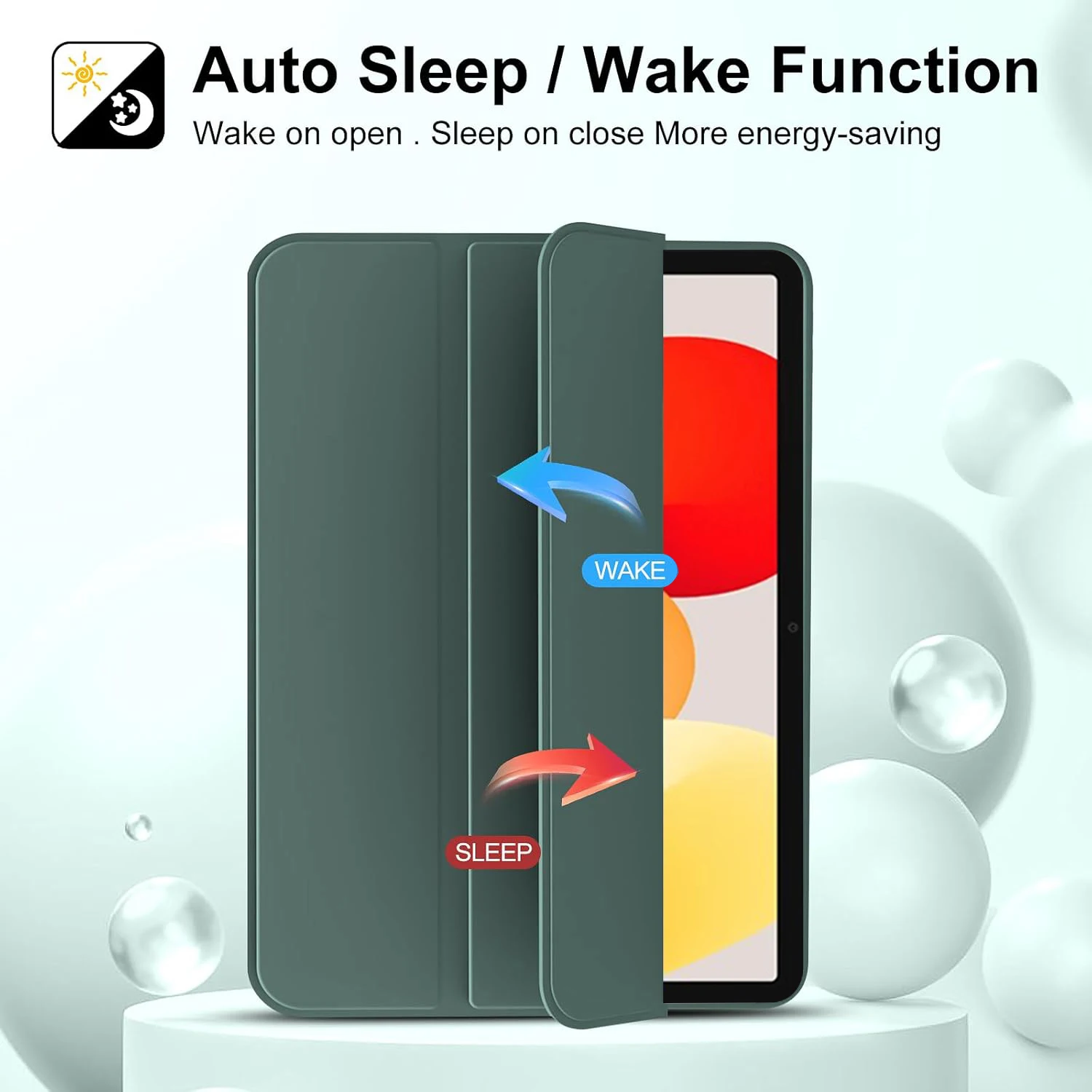 Tri-fold Flip Case For Xiaomi Redmi Pad SE 11 inch 2023 Magnetic Stand PU Leather Protective Cover Auto Sleep/Wake up